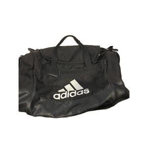 Adidas Faux Leather Medium 22"x10"x10" Black White Gym Bag